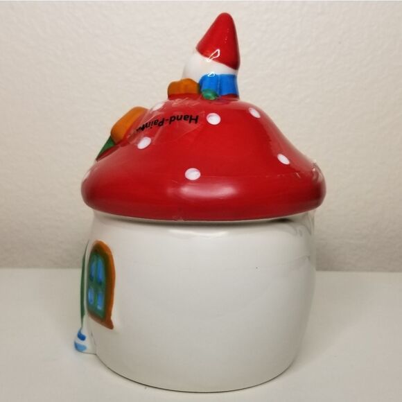 Gnome House Red Candy Jar Hand Painted Christmas Decor Trea… - Picture 4 of 8